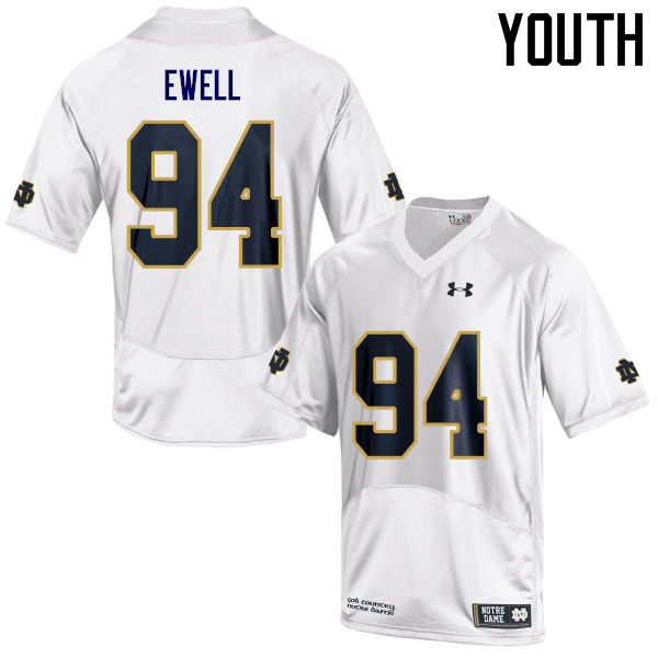 Youth NCAA Notre Dame Fighting Irish #94 Darnell Ewell Stitched College Under Armour Authentic White Football Jersey TL10U34ZW